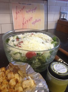 Canlis salad romaine crouton bacon